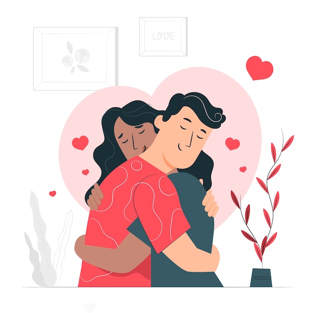 In love illustration concept