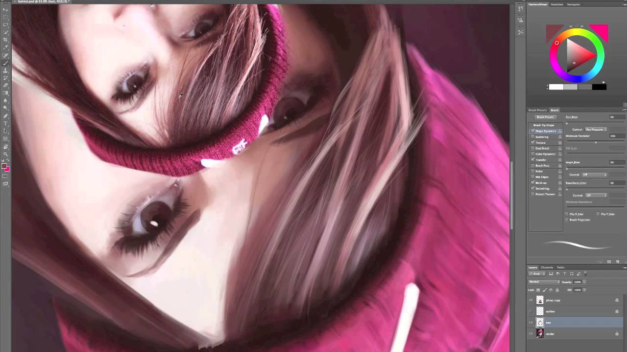 Digitally Painting Hair - YouTube